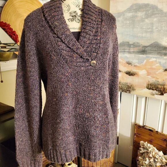 Charter Club Fafa Aubergine P/L Acrylic Blend Sweater. - Picture 8 of 13